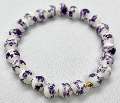 Bead Bracelet with Floral Ceramic Beads – Colorful Handmade Jewelry

