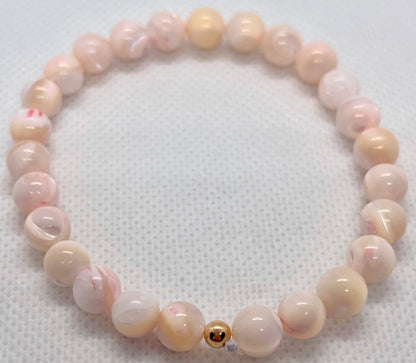 Pink mother of pearl stone bracelet