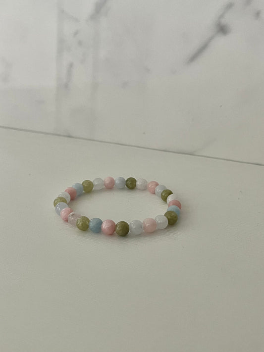 Multicolored spring opal beaded bracelet