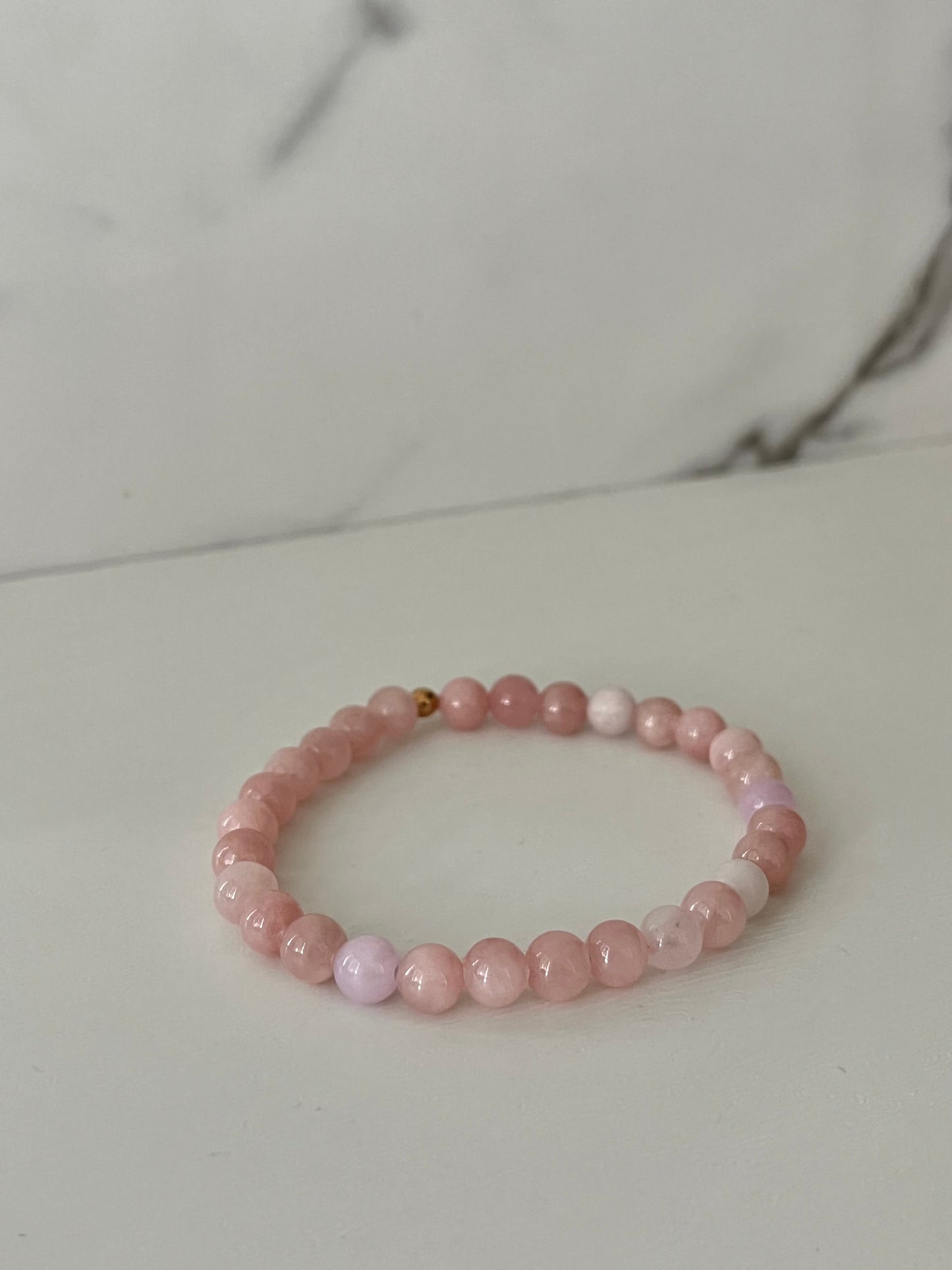 Natural rose opal stone beaded bracelet