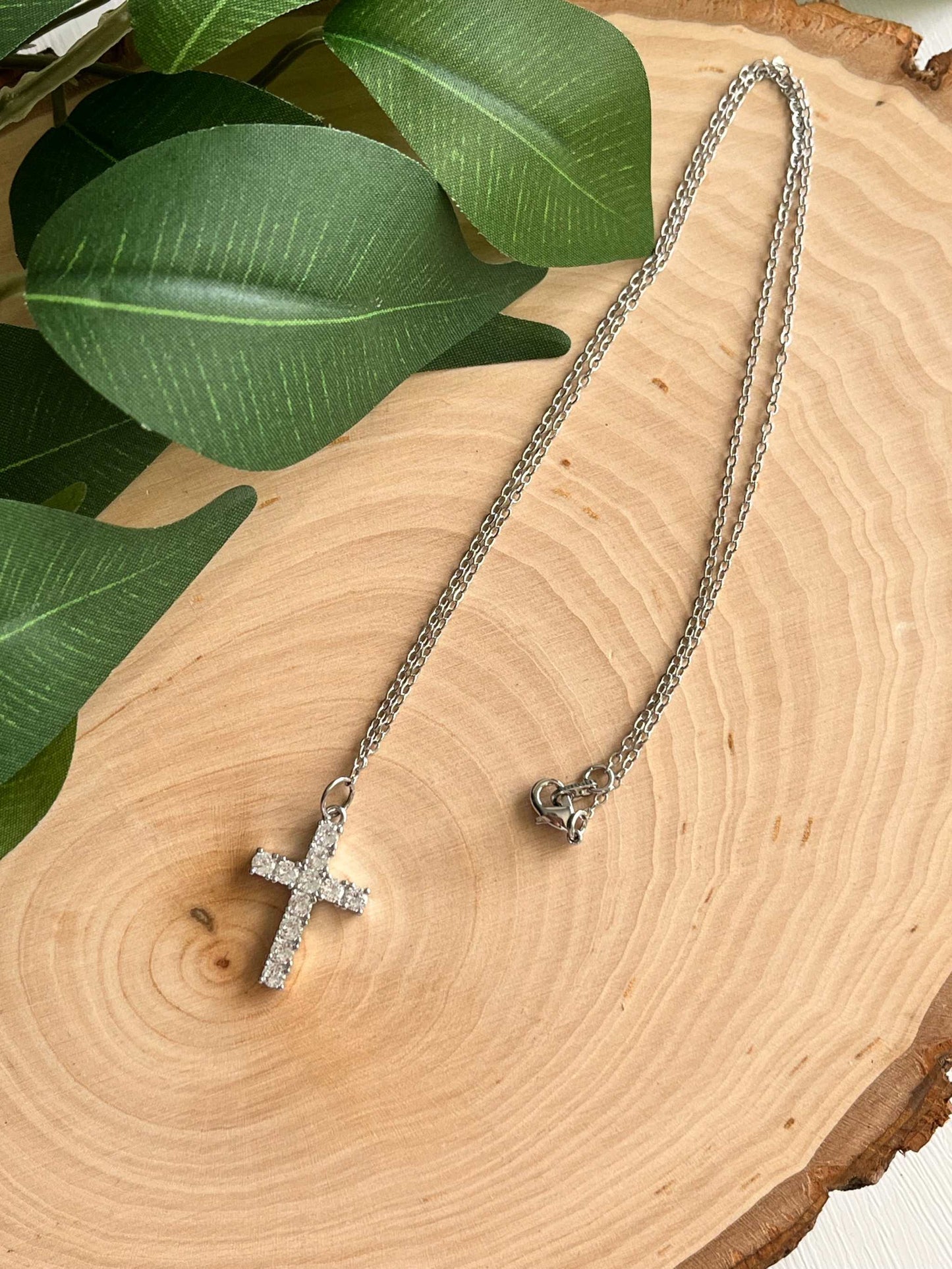 Silver Necklace with Cross Pendant – Christian Jewelry