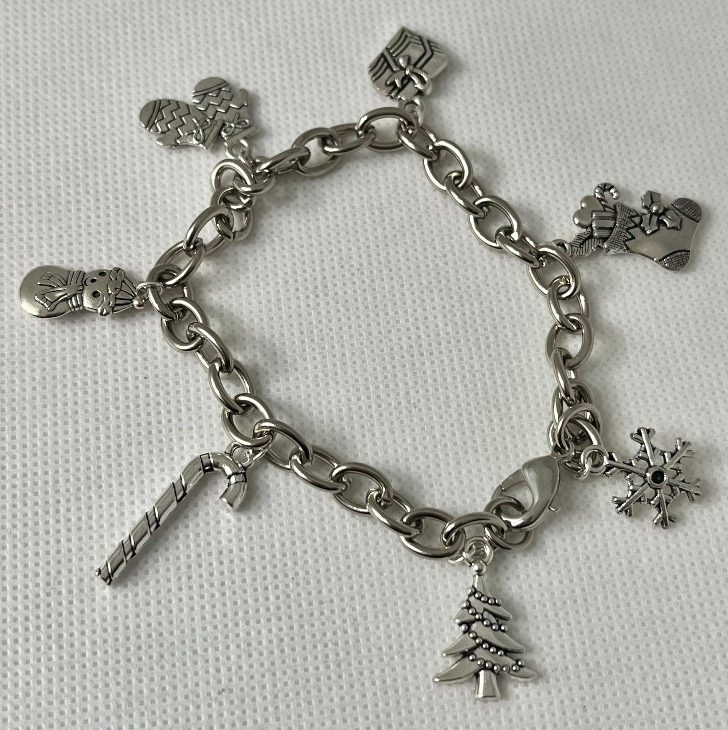 Silver Christmas charm bracelet