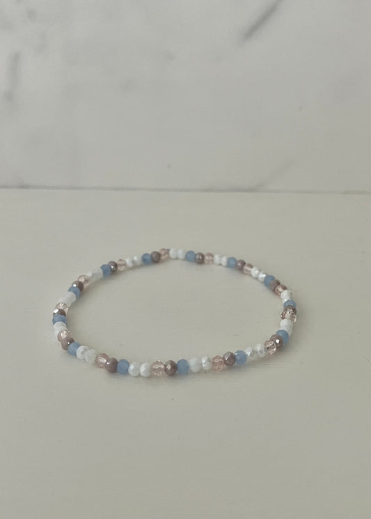 Blue purple crystal gem bead bracelet