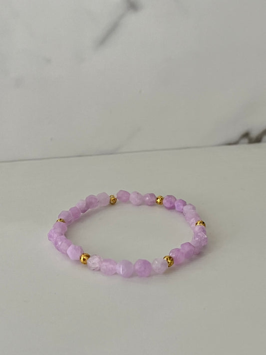 Lavender natural angelite stone beaded bracelet