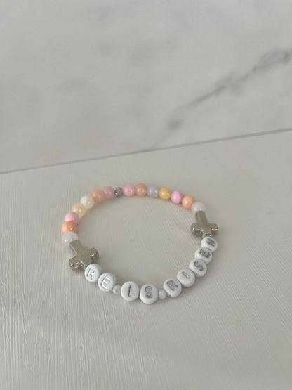 He Is Risen bead bracelet, Christian handmade jewelry.