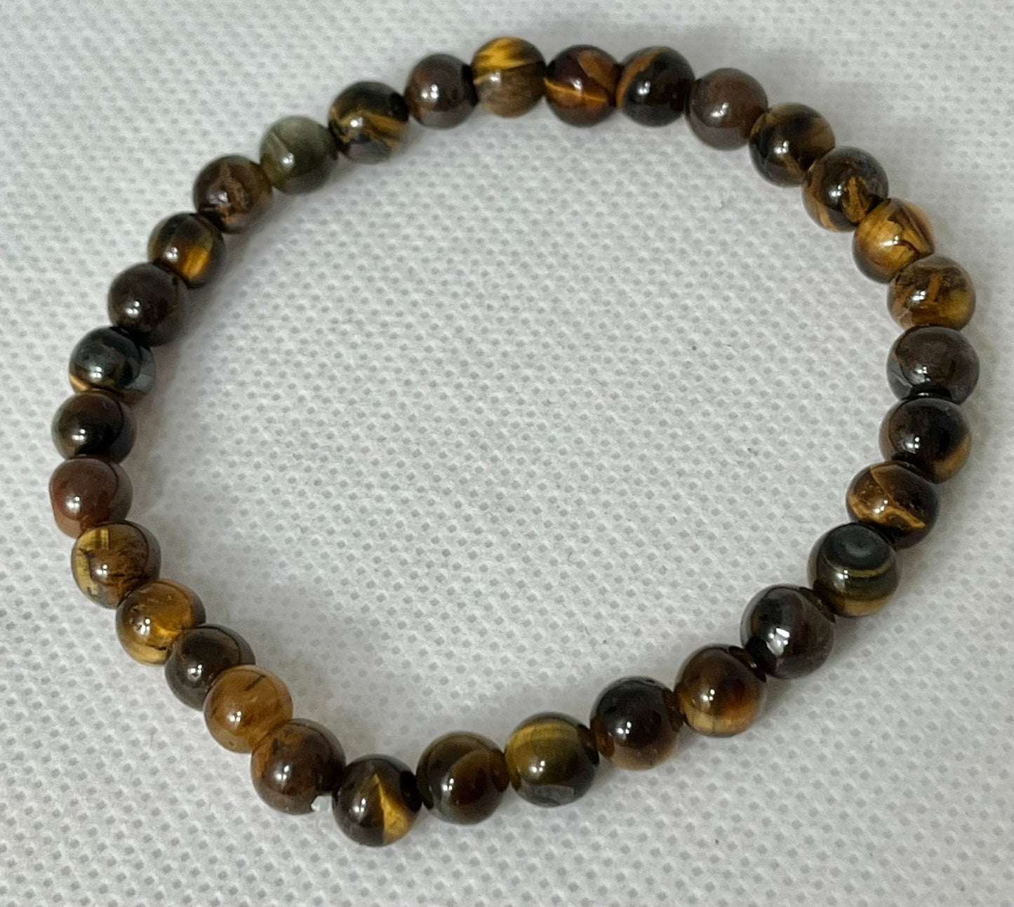 Natural tiger eye round beaded bracelet