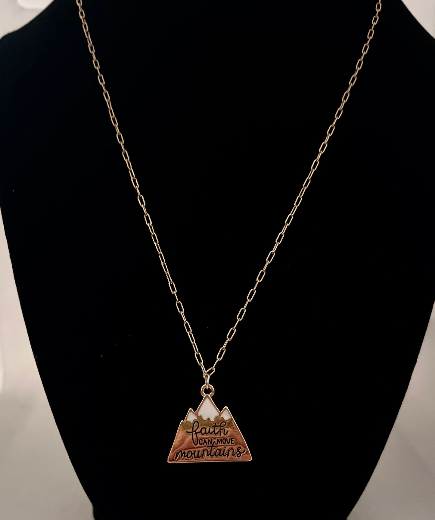 Matthew 17:20 18” gold charm necklace