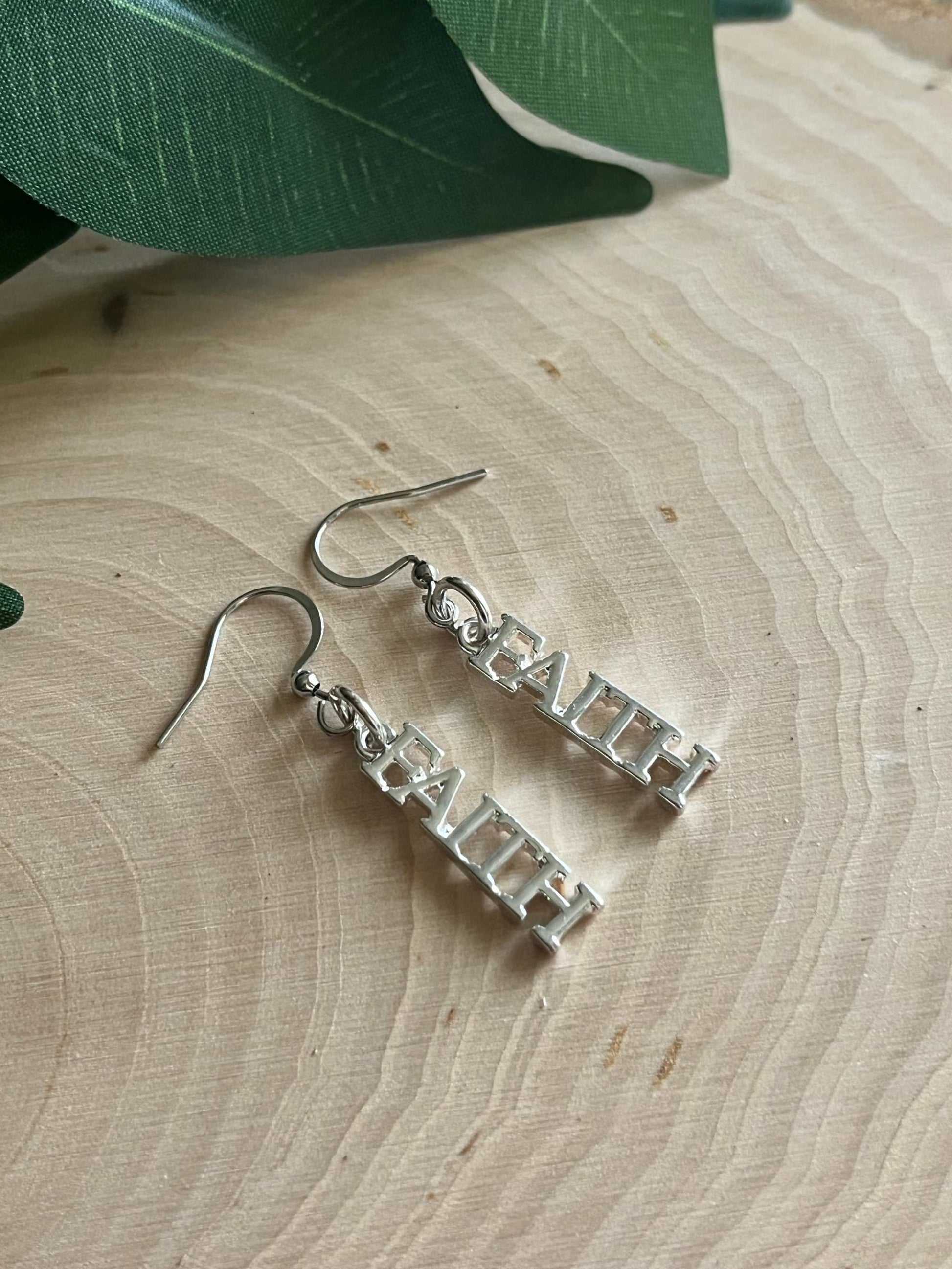 Faith Silver Earrings – Handmade Christian Jewelry