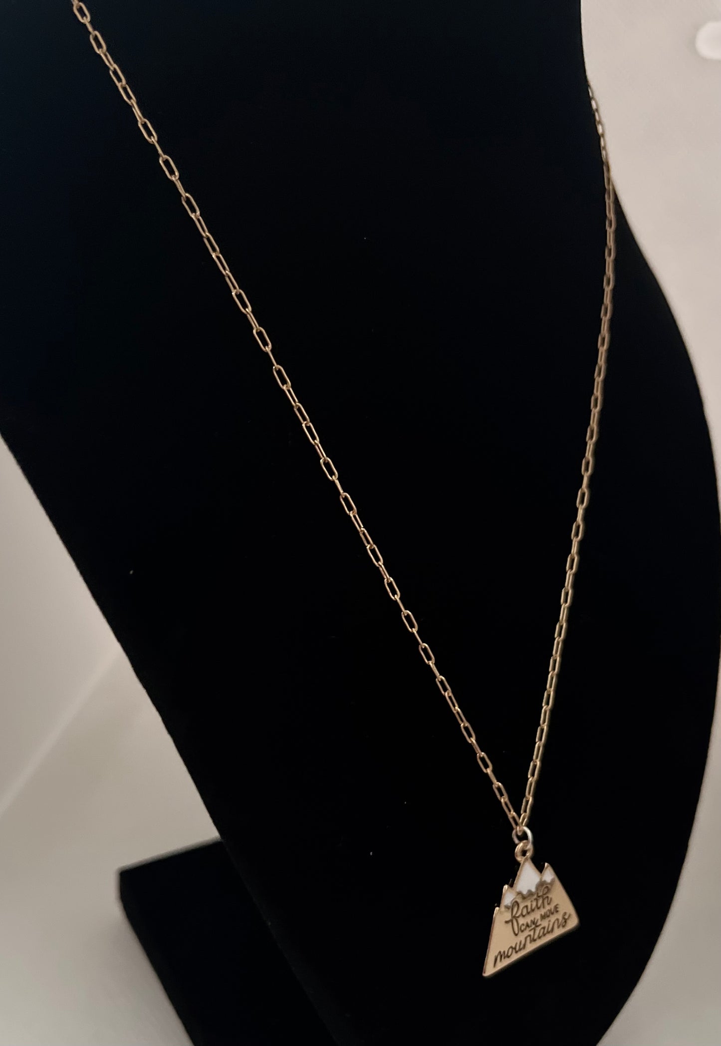 Matthew 17:20 18” gold charm necklace