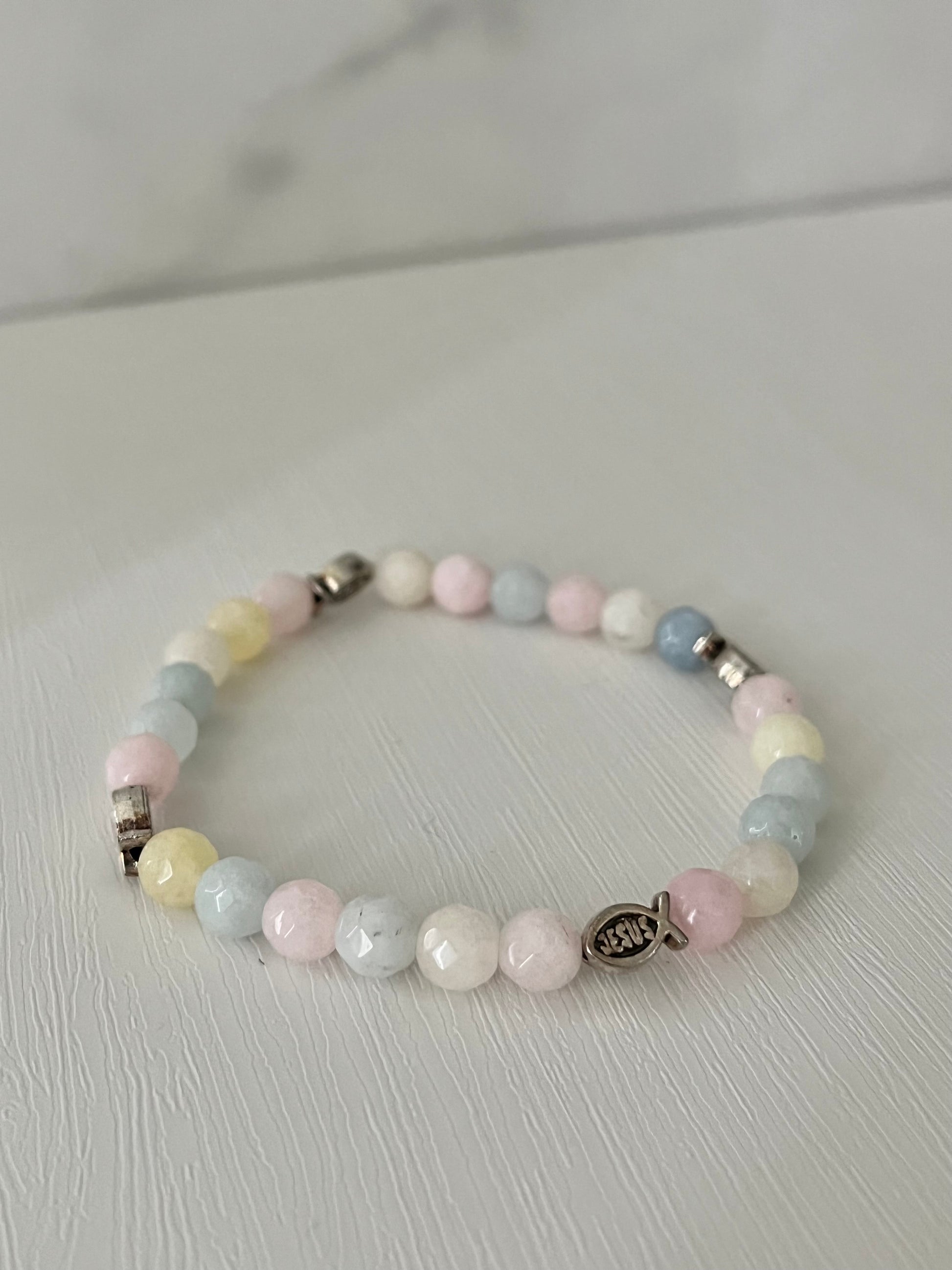 Multicolor Christian crystal beaded bracelet, stretch bracelet, stack bracelet, handmade bracelet, womens bracelet, charm bracelet