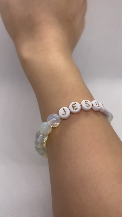 Jesus Loves U Bead Bracelet – Marble Faith-Inspired Jewelry