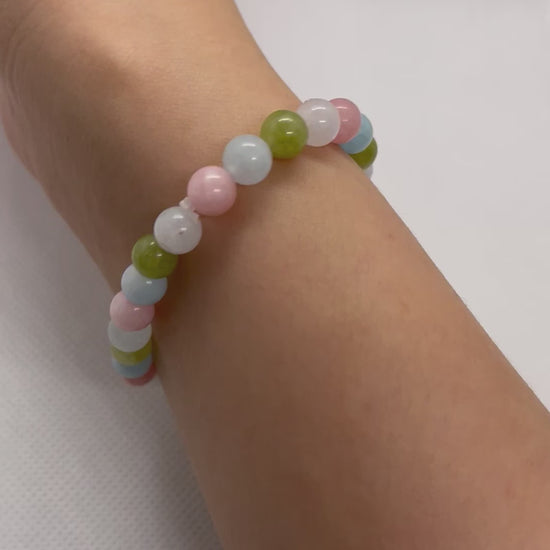 Multicolored spring opal beaded bracelet