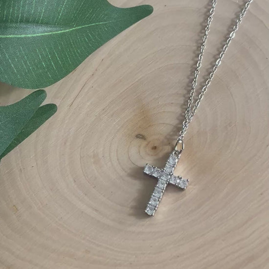 Silver Necklace with Cross Pendant – Christian Jewelry