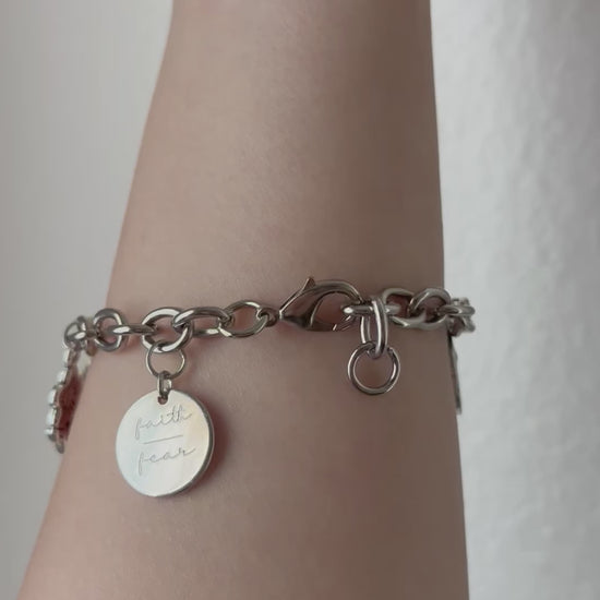 Christian Sterling silver charm bracelet