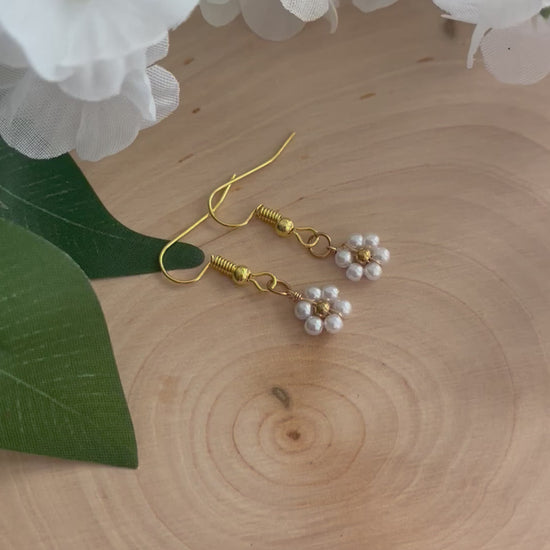 Gold Flower Earrings, faith-inspired floral jewelry with gold finish