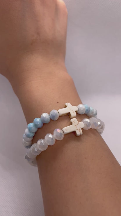 Cross beaded bracelets multiple designs and colors