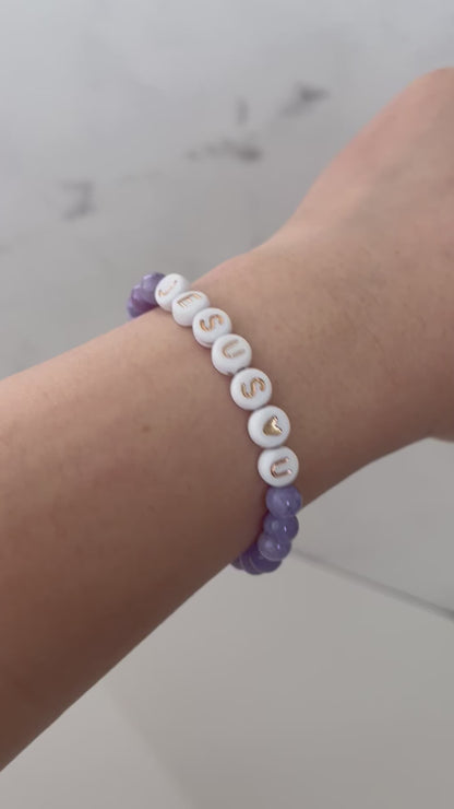 Jesus Loves U Bead Bracelet – Marble Faith-Inspired Jewelry