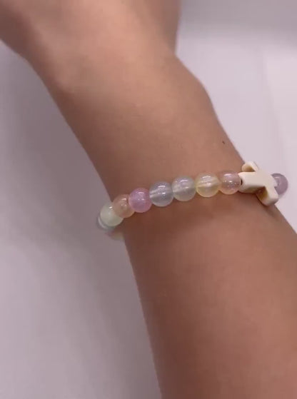 Colorful Christian crystal beaded bracelet