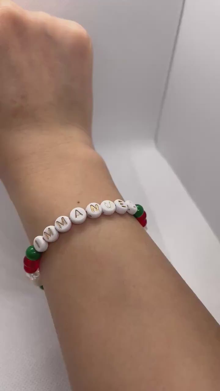 Christmas IMMANUEL beaded bracelet