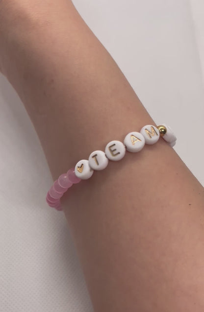 Bracelet Team Jesus vert ou rose/I love Jesus rose/Opale perles irisées plusieurs couleurs