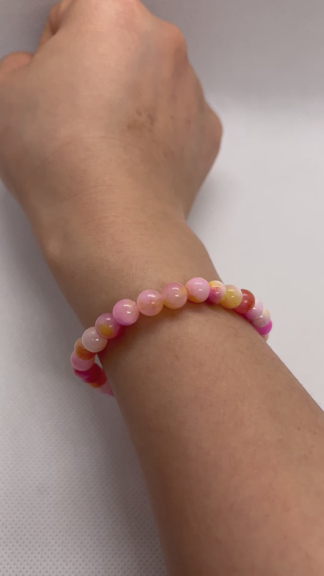 Pink opal stone beaded bracelet