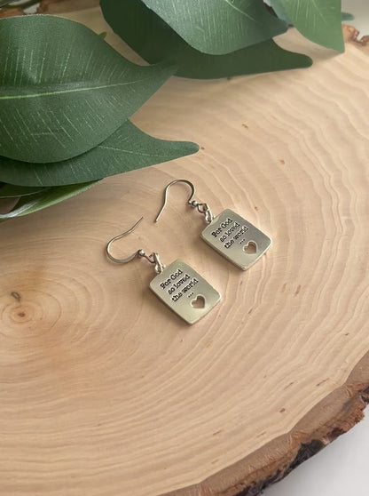 John 3:16 Silver Earrings - Handmade Christian Jewelry