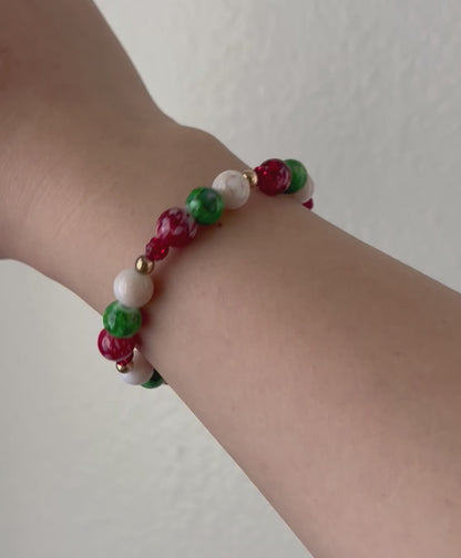 Christmas jeweled beaded bracelet multiple designs and colors