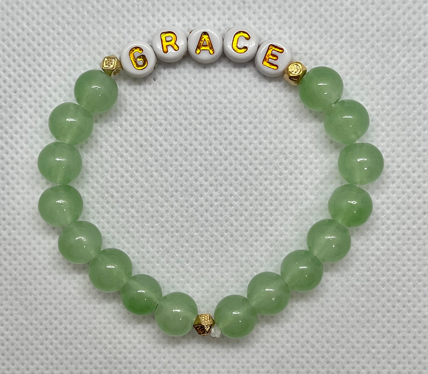  Grace green or gray glass beaded bracelet